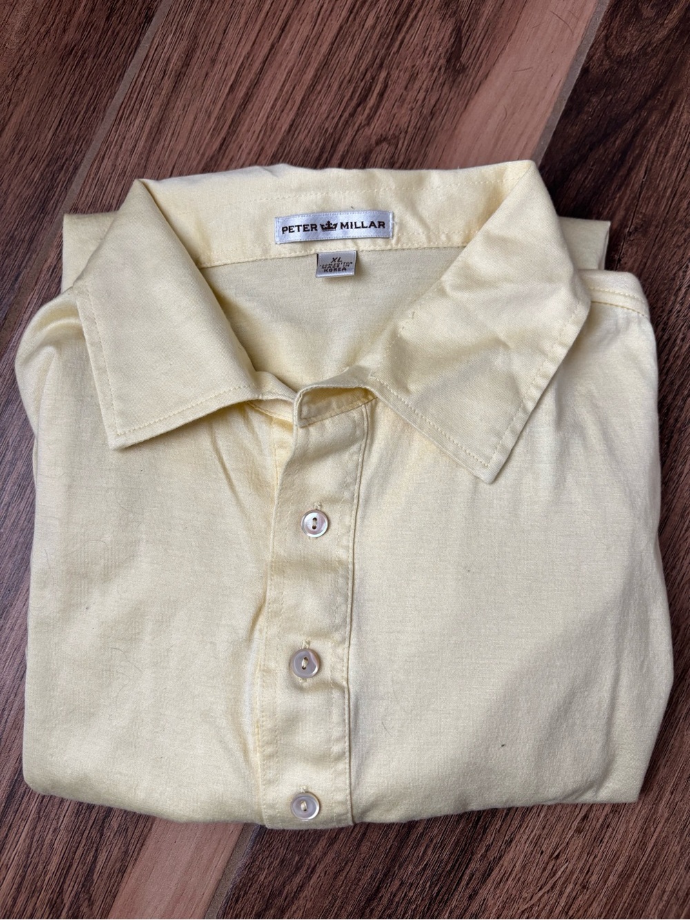 Peter Millar Men's Light Yellow Polo Shirt